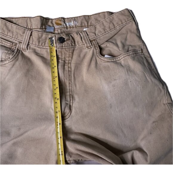 Carhartt Relaxed Fit Men's Khaki Canvas Work Pants Size 34x32 - Picture 6 of 9